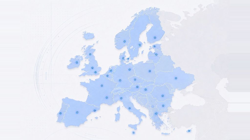 Map of Europe highlighting the countries InvestBeacon covers